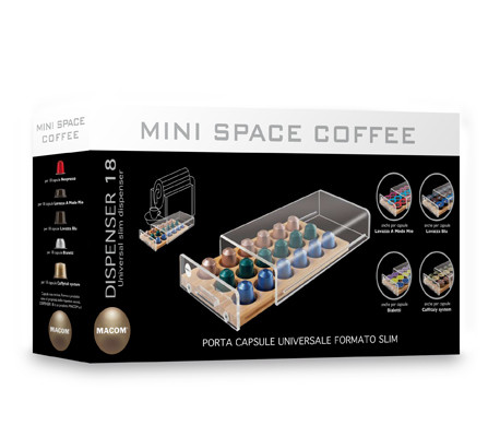 Macom Cassetto portacapsule universale SalvaSpazio per capsule di caffè Legno Trasparente