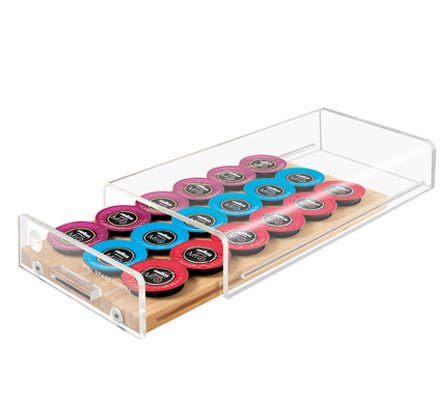 Macom Cassetto portacapsule universale SalvaSpazio per capsule di caffè Legno Trasparente