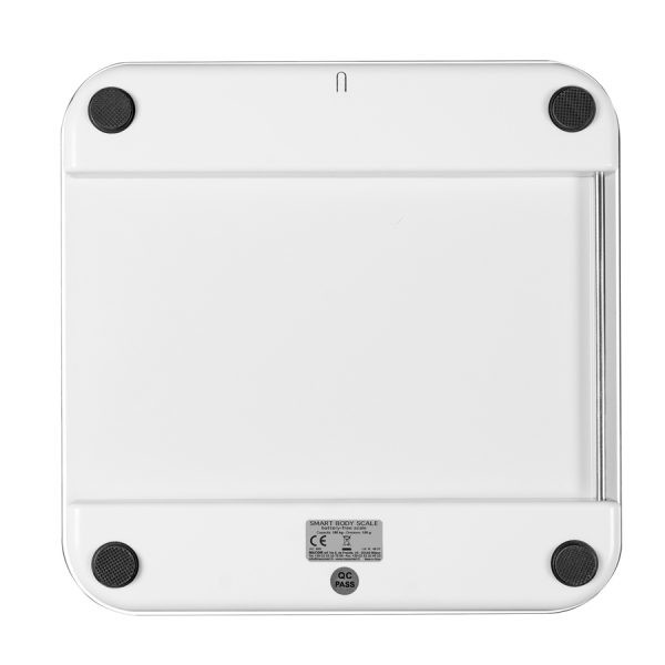 Macom Smart Body Scale Bilancia pesapersone elettronica con funzionamento senza batterie Quadrato Bianco