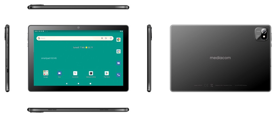 Mediacom SmartPad X10 4G LTE-FDD 32 GB 25,6 cm (10.1") Spreadtrum 2 GB Android 12 Go edition Nero