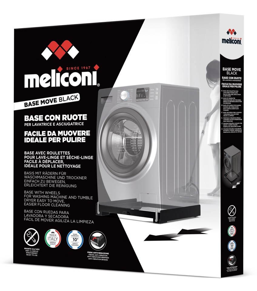Meliconi Base Move Black Base antivibrazione per lavatrice asciugatrice