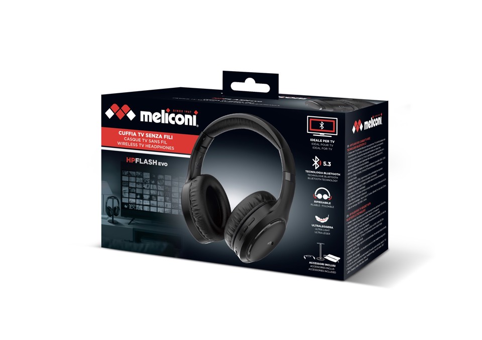 Meliconi Hp Flash Evo Cuffie Con cavo e senza cavo A Padiglione MUSICA Bluetooth Nero