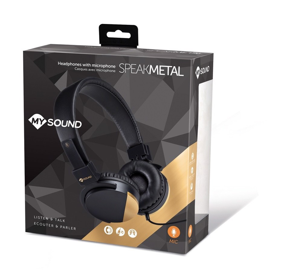 Meliconi MySound Speak Metal Auricolare Cablato A Padiglione Musica e Chiamate Nero