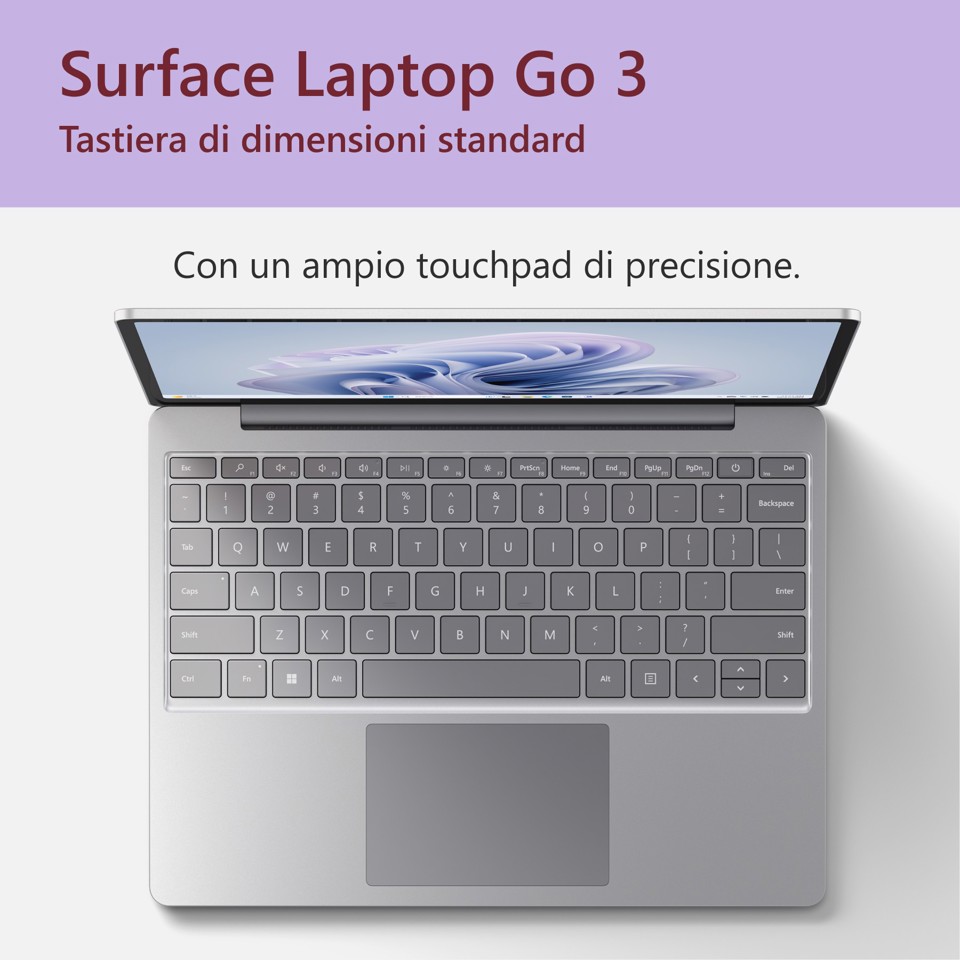 Microsoft Surface Laptop Go 3 (12,45" Intel Core i5, 16 GB RAM, 256 GB SSD - Platino, Windows 11)