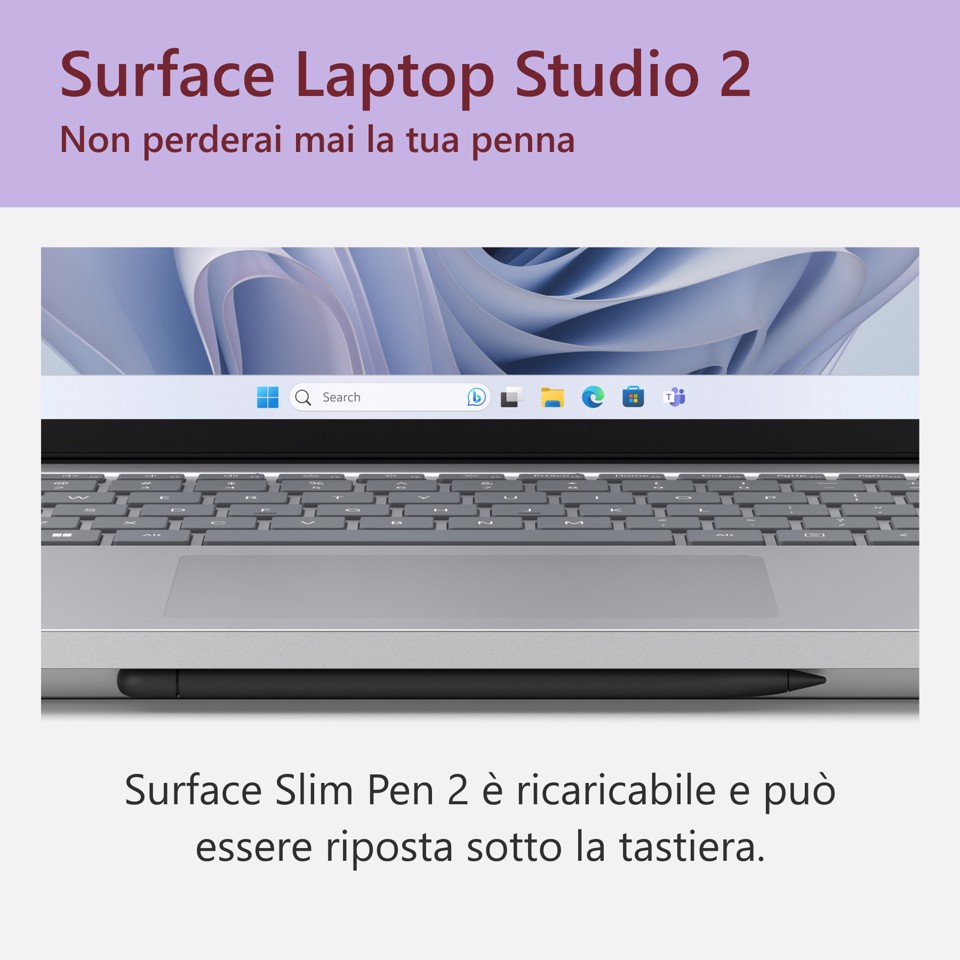 Microsoft Surface Laptop Studio 2 (14,4" Processore Intel Core i7, 16GB/512GB Wi-Fi Platino Grafica, Windows 11)