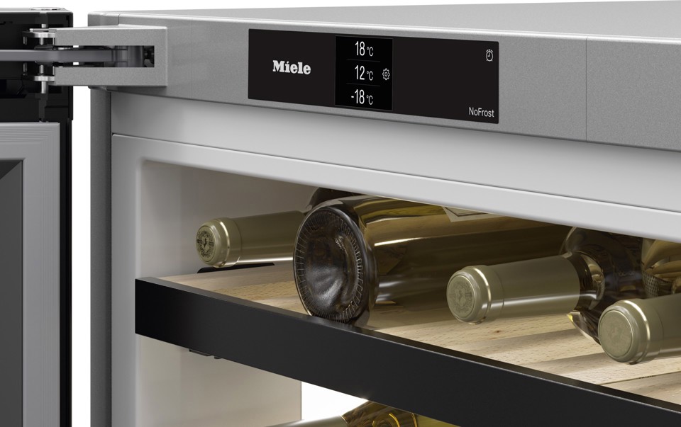 Miele KWNS 4784 DE Cantinetta vino con compressore Libera installazione Argento 44 bottiglia/bottiglie