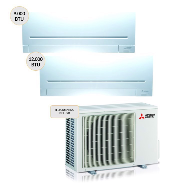 Mitsubishi Condizionatore DUAL split 9000btu+12000btu Wi-Fi MXZ2F42VF + MSZAY25VGK + MSZAY35VGK Climatizzatore Fisso