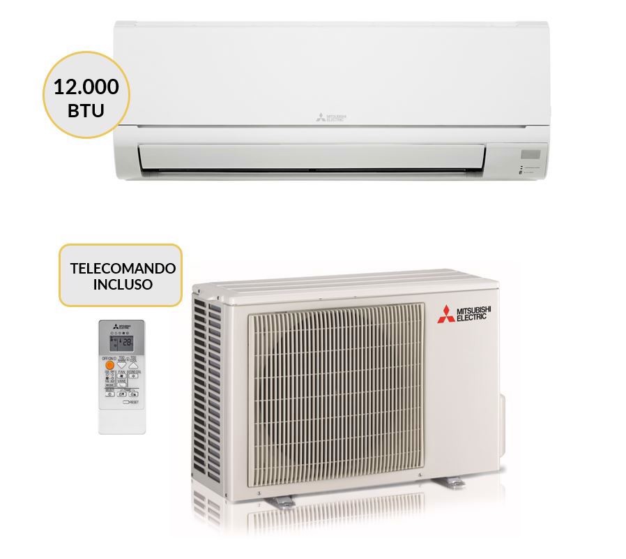 Mitsubishi Electric Condizionatore MONO split Inverter 12000 btu Wi-Fi MUZ-HR35VF + MSZ-HR35VFK Climatizzatore Fisso