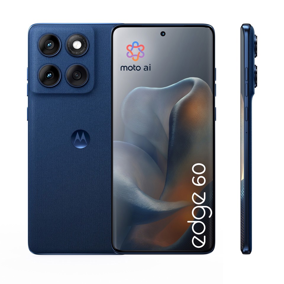 Motorola edge 60 con Moto AI (8/256GB, Fotocamera 50+50+10MP, selfie 50MP, Display 6.67" pOLED 120Hz, MediaTek Dimensity 24M, batteria 5200mAh, ricarica 68W, Android 15), PANTONE Gibraltar Sea