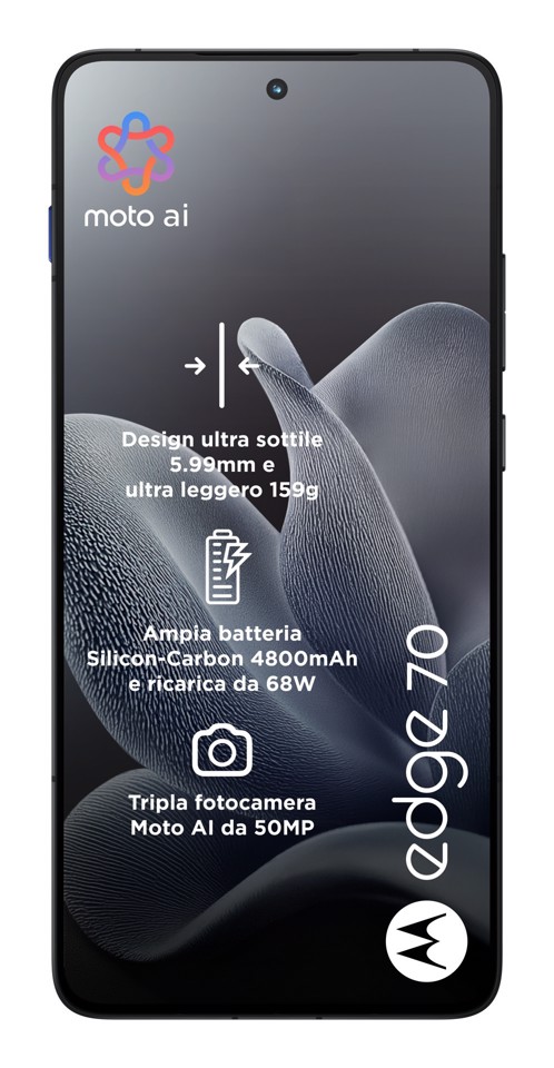 Motorola edge 70 17 cm (6.7") Doppia SIM Android 16.0 5G USB tipo-C 8 GB 256 GB 4800 mAh Grigio
