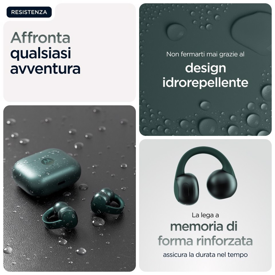 Motorola moto buds loop Auricolare Wireless A clip Chiamate/Musica/Sport/Tutti i giorni Bluetooth Verde