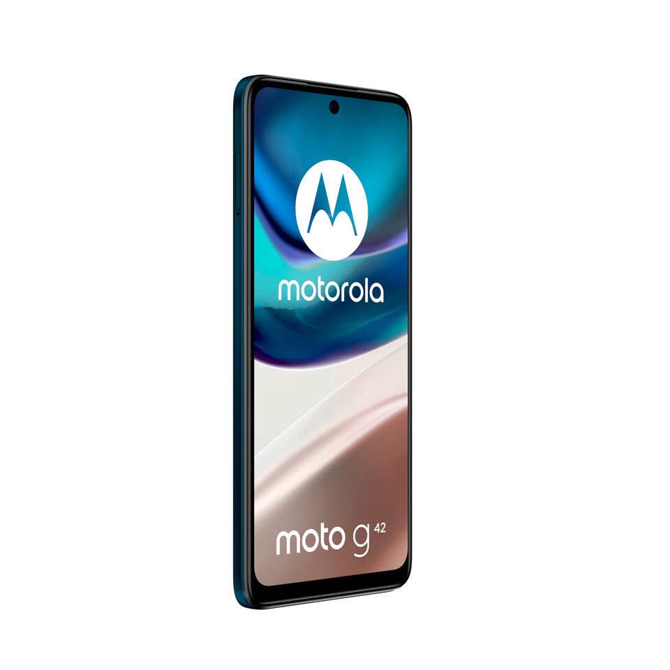 Motorola Moto G moto g42 (Tripla fotocamera 50 MP, display OLED FHD+, batteria 5000 mAh, 6/128GB espandibile, Dual SIM, Android 12, Cover inclusa)