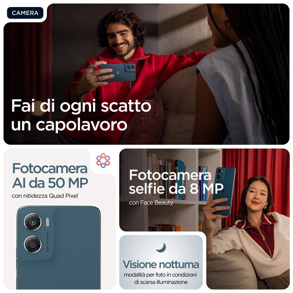 Motorola moto g06 17,5 cm (6.88") Doppia SIM Android 15 4G USB tipo-C 8 GB 256 GB 5200 mAh Blu