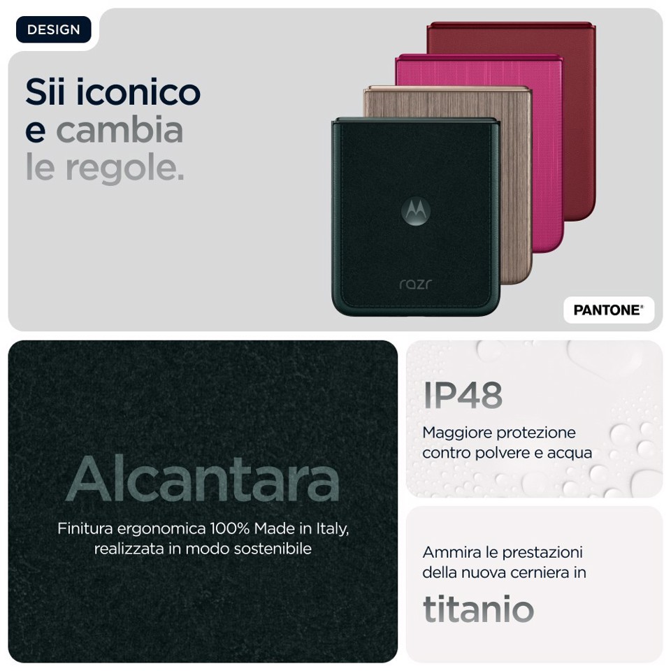 Motorola razr 60 Ultra con Moto AI (16/512GB, 50+50MP, selfie 50MP, display esterno 4.0" interno 7" pOLED 165Hz, Qualcomm Snapdragon 8 Elite, 4700mAh, 5G, Dual SIM, Android 15) PANTONE Scarab