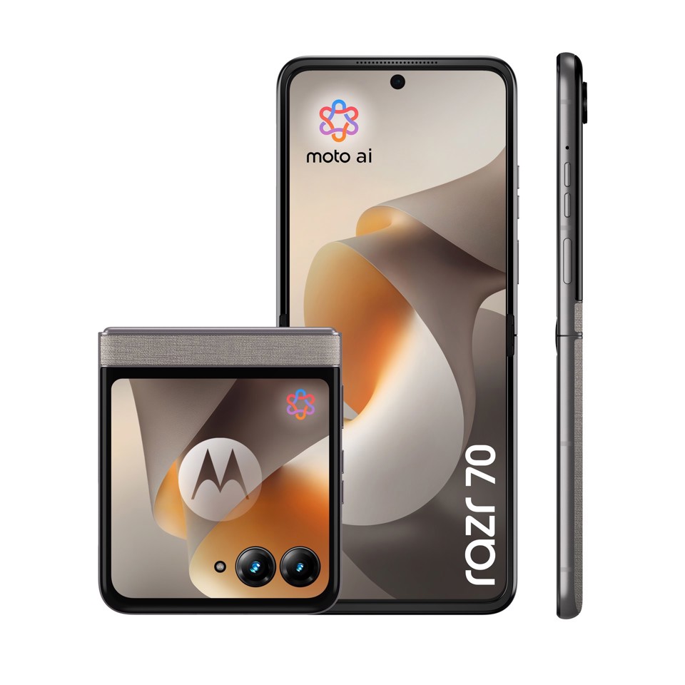 Motorola razr 70 (8/256GB, Doppia camera 50MP, Display interno FHD+ 6.9" 120Hz e esterno 3.62", MediaTek Dimensity 7450X, 4800mAh, TurboPower 30W, Android 16), PANTONE Hematite