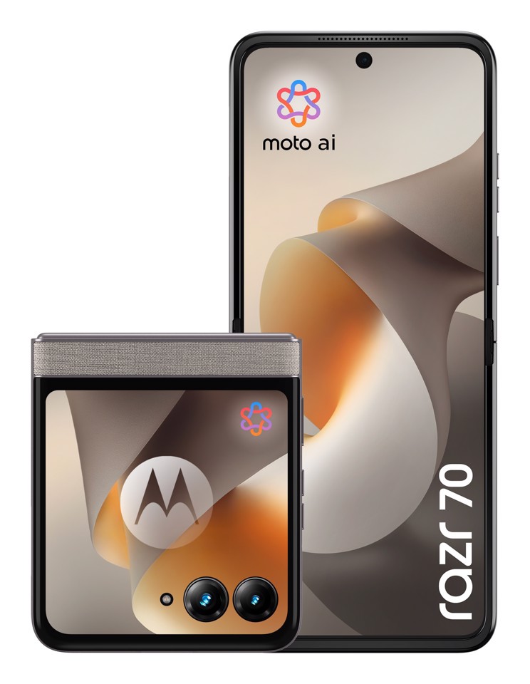 Motorola razr 70 (8/256GB, Doppia camera 50MP, Display interno FHD+ 6.9" 120Hz e esterno 3.62", MediaTek Dimensity 7450X, 4800mAh, TurboPower 30W, Android 16), PANTONE Hematite