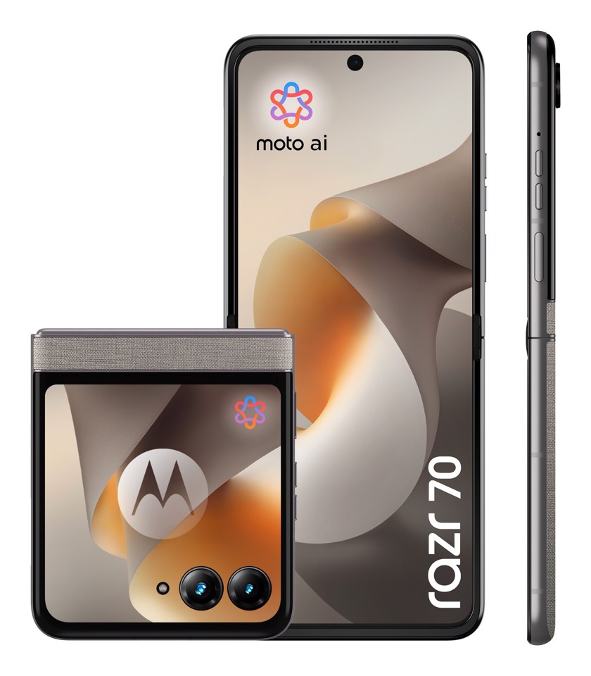 Motorola razr 70 (8/256GB, Doppia camera 50MP, Display interno FHD+ 6.9" 120Hz e esterno 3.62", MediaTek Dimensity 7450X, 4800mAh, TurboPower 30W, Android 16), PANTONE Hematite