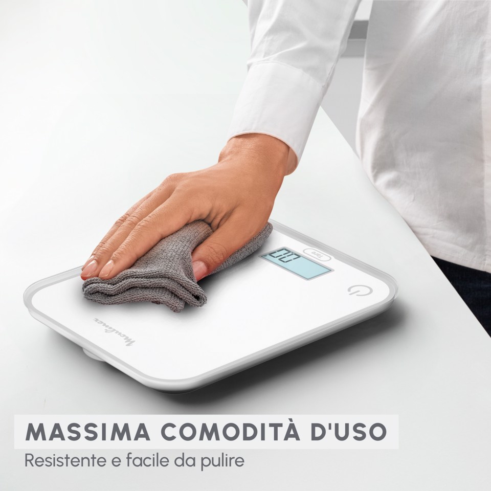Moulinex BN50U0 bilancia da cucina Bianco Superficie piana Rettangolo Bilancia da cucina elettronica