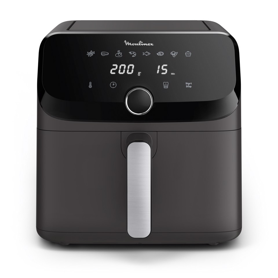 Moulinex Easy Fry Mega , Friggitrice ad aria, Capacità Extra Large 7,5L/2kg, 8 programmi preimpostati, Coal Grey