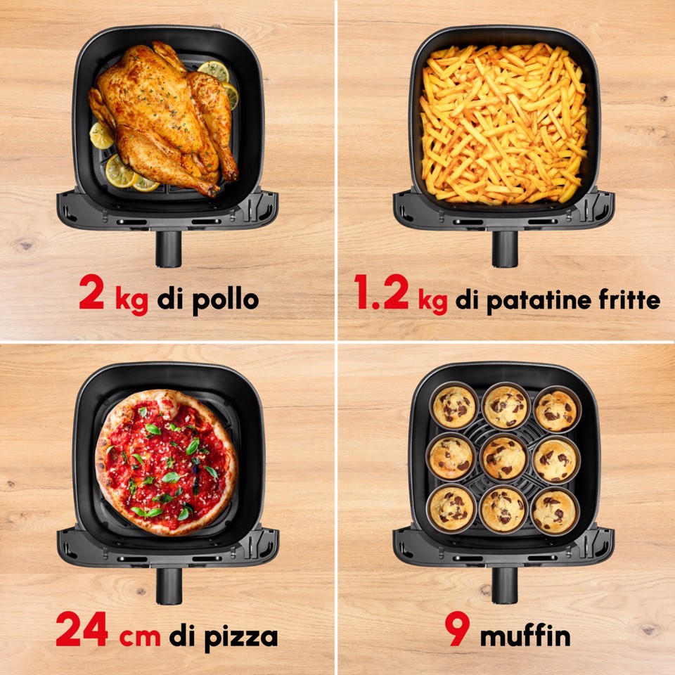 Moulinex Easy Fry Mega , Friggitrice ad aria, Capacità Extra Large 7,5L/2kg, 8 programmi preimpostati, Coal Grey