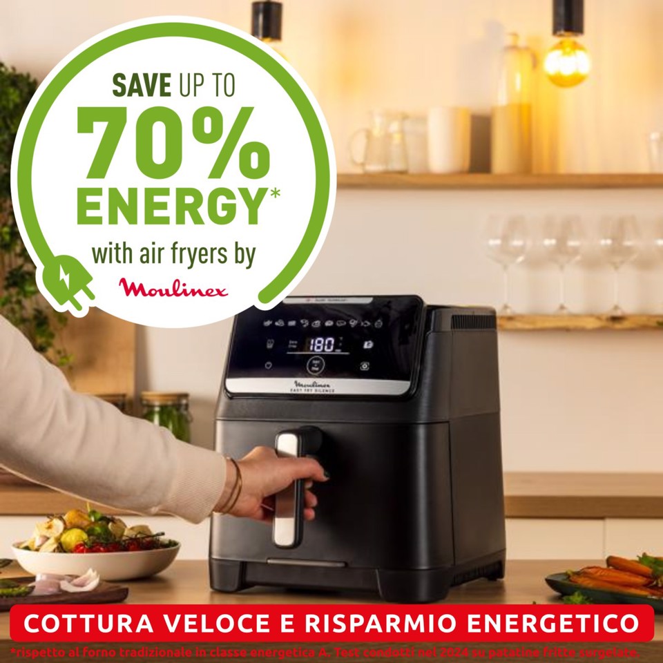 Moulinex Easy Fry Silence 7L, Friggitrice ad aria, Silenziosa, Frontale Rimovibile