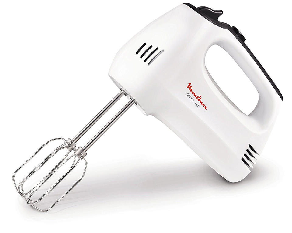 Moulinex HM3101 Quick Mix Sbattitore Elettrico con Fruste e Ganci Impastatori, 300W