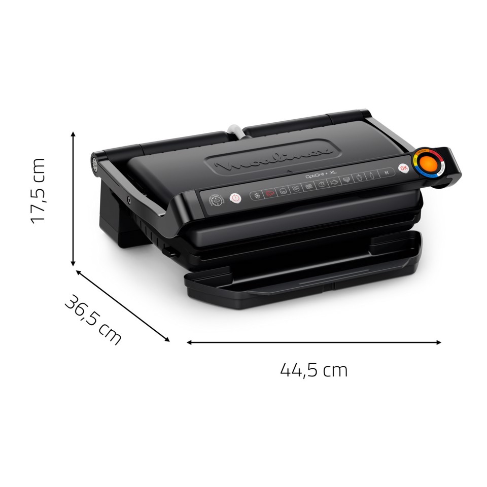 Moulinex OptiGrill+ XL, Griglia a Contatto Intelligente, Risultati Perfetti, Nessun Monitoraggio, 9 Programmi Automatici, Superficie Extra Large