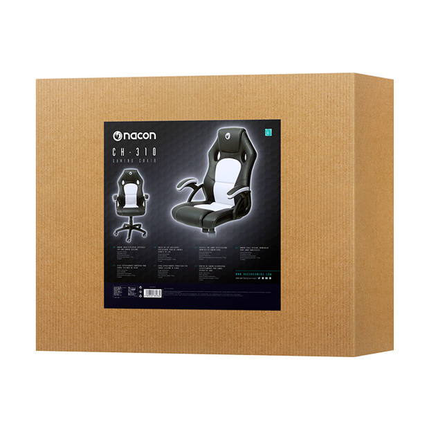 NACON PCCH-310 Sedia per gaming universale Sedia imbottita tappezzata Nero, Bianco