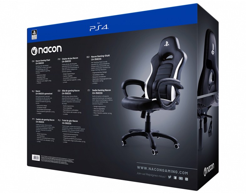 NACON PCCH-350 Sedia per gaming universale Seduta imbottita Nero, Bianco