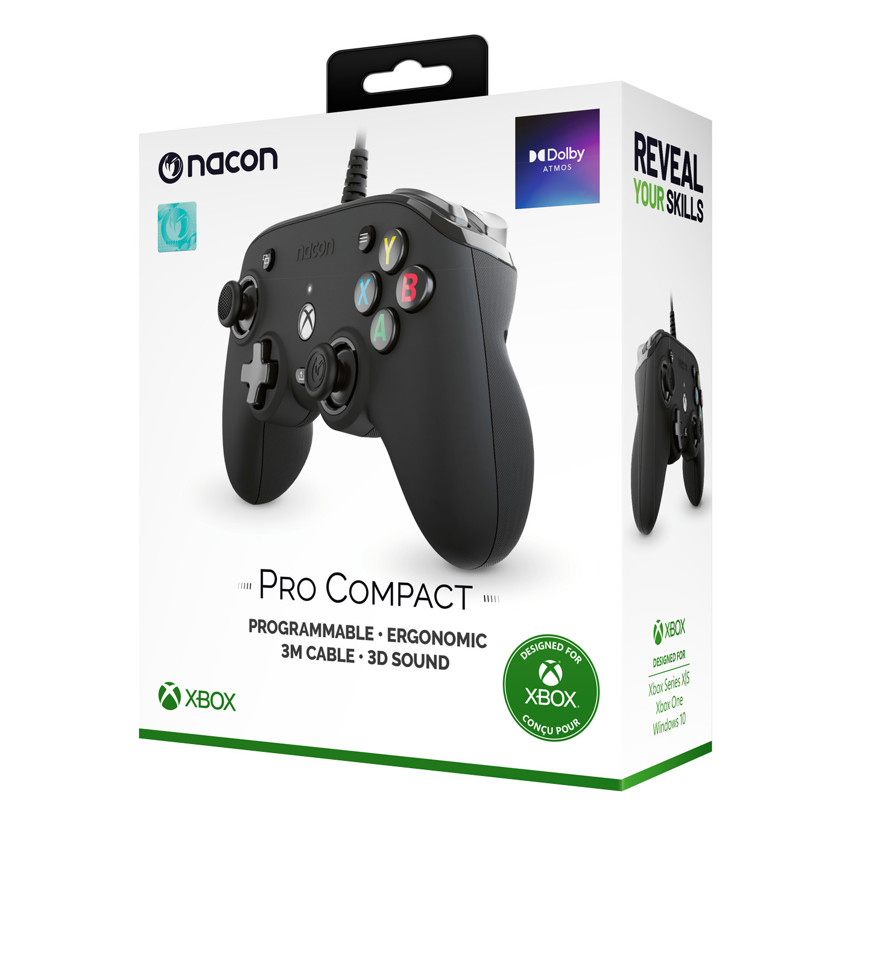 NACON Pro Compact Controller Nero USB Gamepad Xbox One, Xbox Series S, Xbox Series X