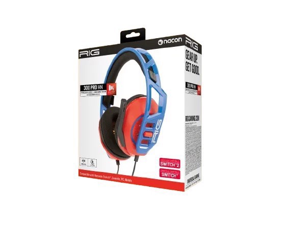 NACON RIG 300 Pro HN Auricolare Cablato A Padiglione Gaming Blu, Rosso