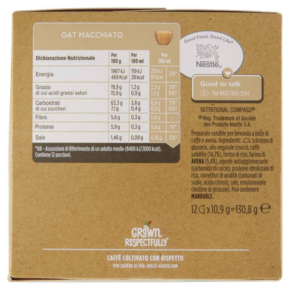 Nescafé Dolce Gusto Bevanda Vegetale Avena e Caffè 12 Capsule