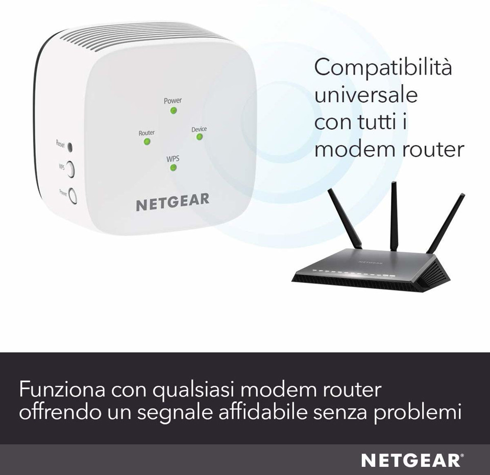 Netgear EX3110 Ricevitore e trasmettitore di rete Bianco 10, 100, 300 Mbit/s