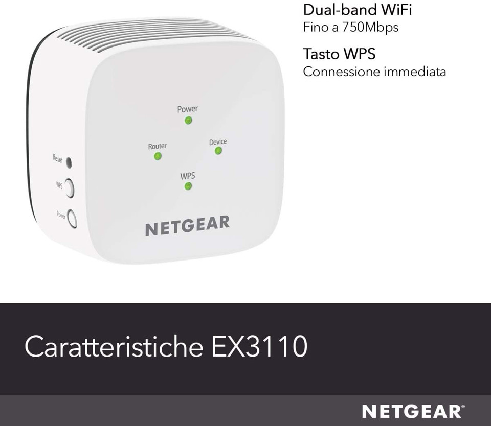Netgear EX3110 Ricevitore e trasmettitore di rete Bianco 10, 100, 300 Mbit/s