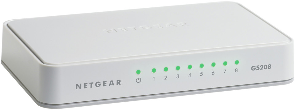 Netgear GS208 Gigabit Ethernet (10/100/1000) Bianco
