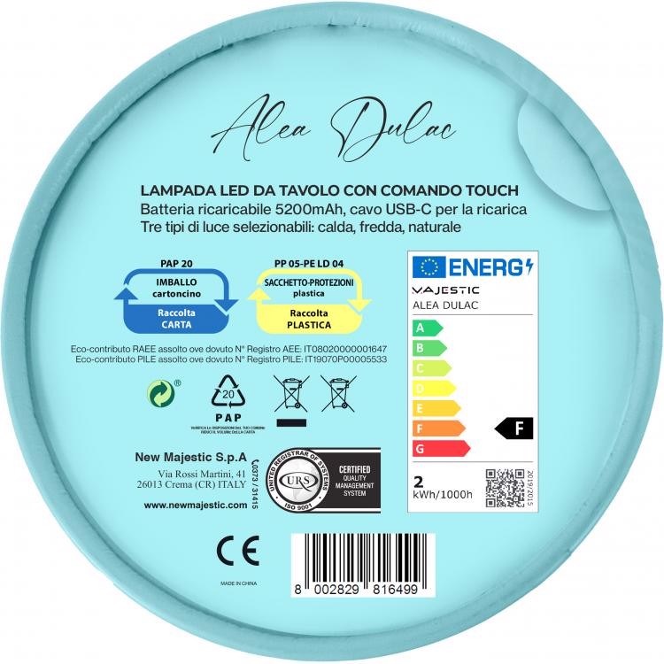 New Majestic 120454 FL lampada da tavolo LED A Multicolore