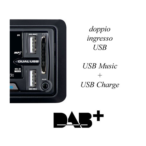 New Majestic DAB-442 BT Autoradio Dab Plus con usb, bluetooth, aux, memory card  Nero 180 W Bluetooth