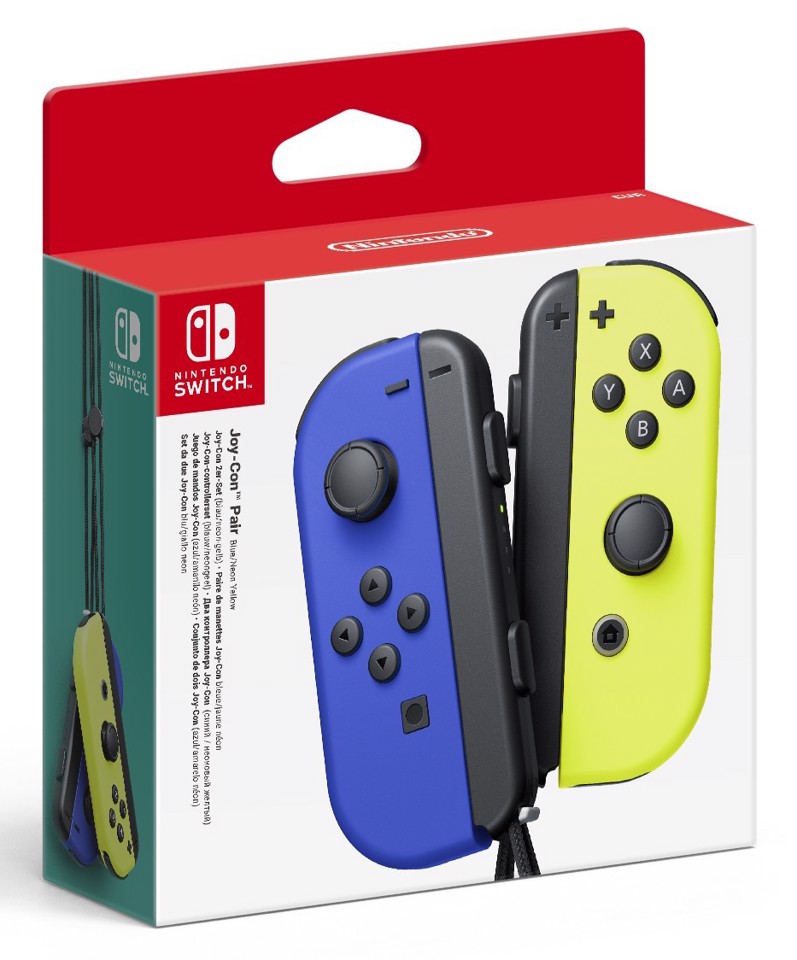 Nintendo Joy-Con Blu, Giallo Bluetooth Gamepad Digitale Nintendo Switch, Nintendo Switch OLED