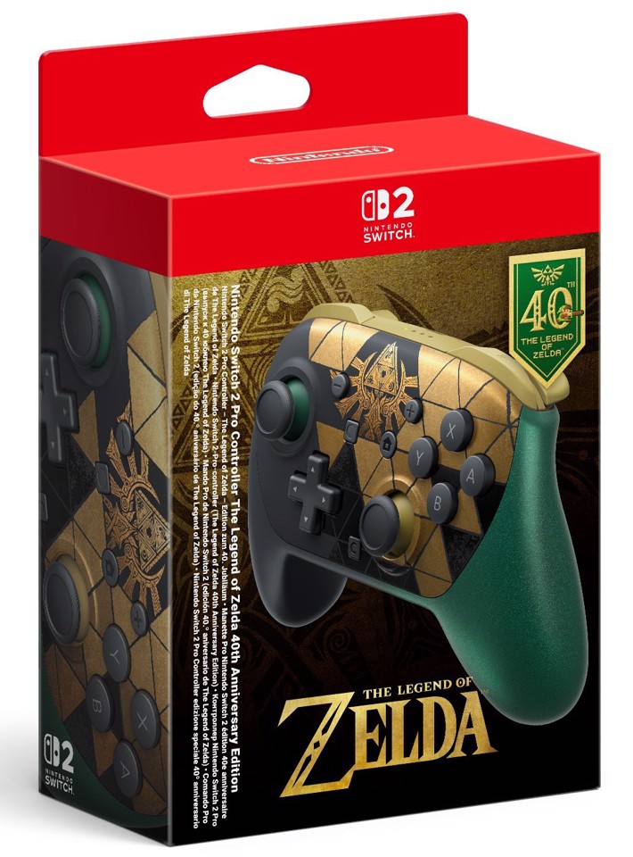 Nintendo Switch 2 Pro Controller - The Legend of Zelda - 40th Anniversary Edition Nero, Verde, Oro Bluetooth Gamepad Digitale Nintendo Switch 2