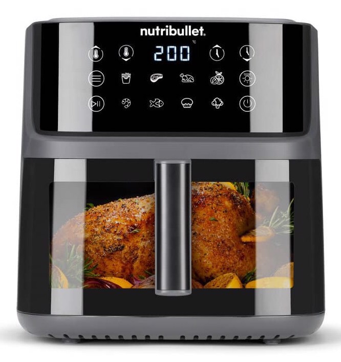 NutriBullet CrispLite Vision Singolo 8 L Indipendente 2000 W Friggitrice ad aria calda Nero