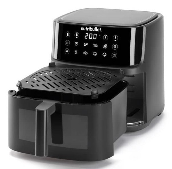 NutriBullet CrispLite Vision Singolo 8 L Indipendente 2000 W Friggitrice ad aria calda Nero