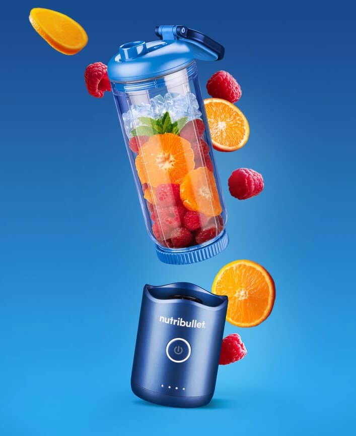 NutriBullet Flex – Mini Frullatore Compatto e Portatile, Ricaricabile USB-C, Smoothie Maker To Go, Blu (NBP013BL)