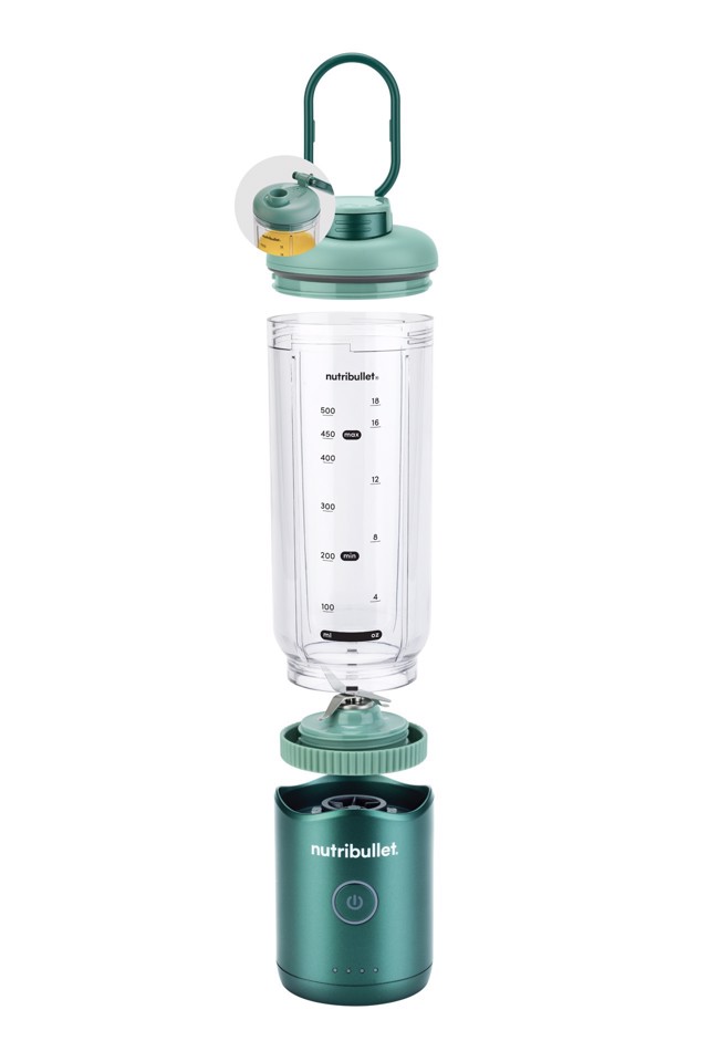 NutriBullet Flex – Mini Frullatore Compatto e Portatile, Ricaricabile USB-C, Smoothie Maker To Go, Verde (NBP013GR)
