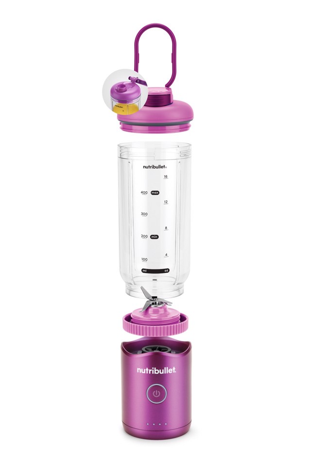 NutriBullet Flex – Mini Frullatore Compatto e Portatile, Ricaricabile USB-C, Smoothie Maker To Go, Viola (NBP013VT)