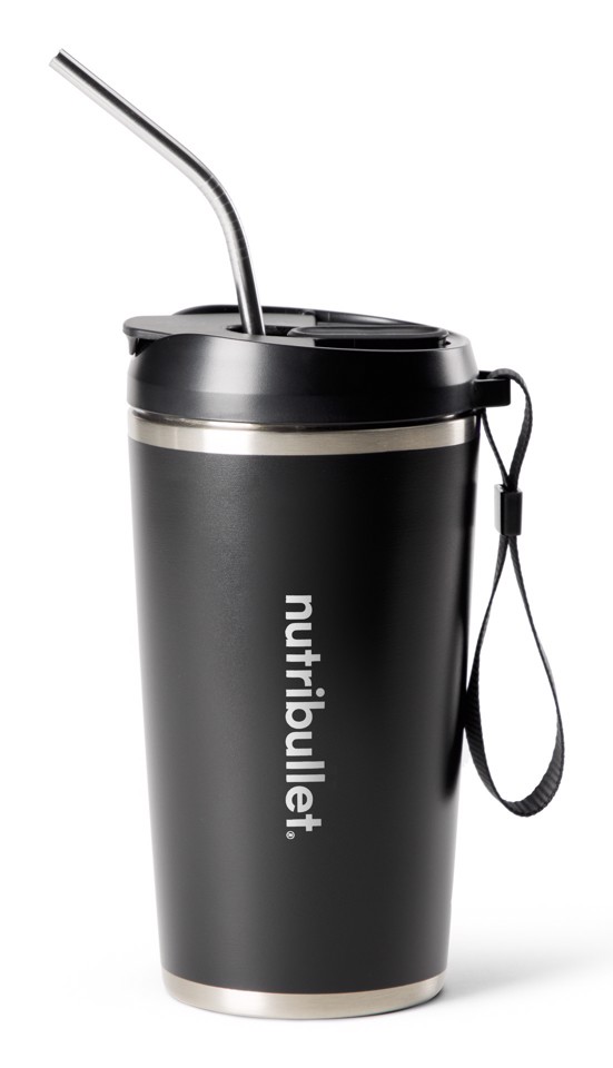 NutriBullet Flip – Frullatore Compatto, Ricaricabile USB-C, Mantenimento Freddo 24h, Smoothie Maker, Nero (NBP016B)
