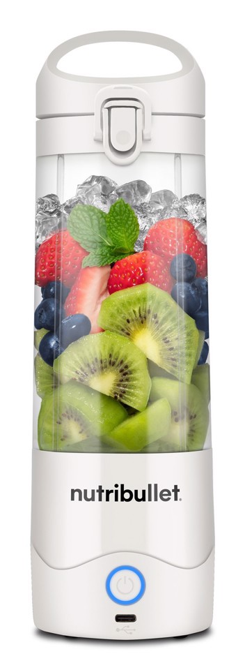 NutriBullet Portable – Mini Frullatore Compatto e Portatile, Ricaricabile USB-C, Smoothie Maker, Bianco (NBP003W)