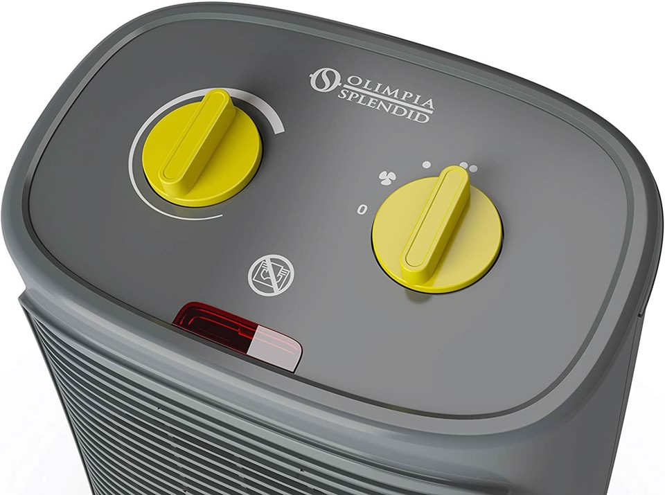 Olimpia Splendid Caldo Rock O Interno Grigio, Giallo 2000 W Riscaldatore ambiente elettrico con ventilatore