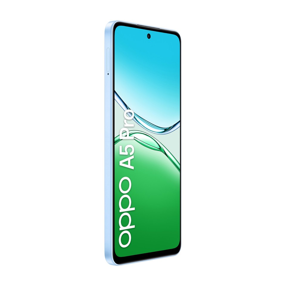 OPPO A5 Pro Smartphone, Foto AI 50MP, Frontale 8MP, Display 6.67” 90HZ LCD HD+, 5800mAh, RAM 8(Esp4GB/6GB/8GB)+ROM 256GB (esp1TB), IP69, [Versione Italia], Feather Blue