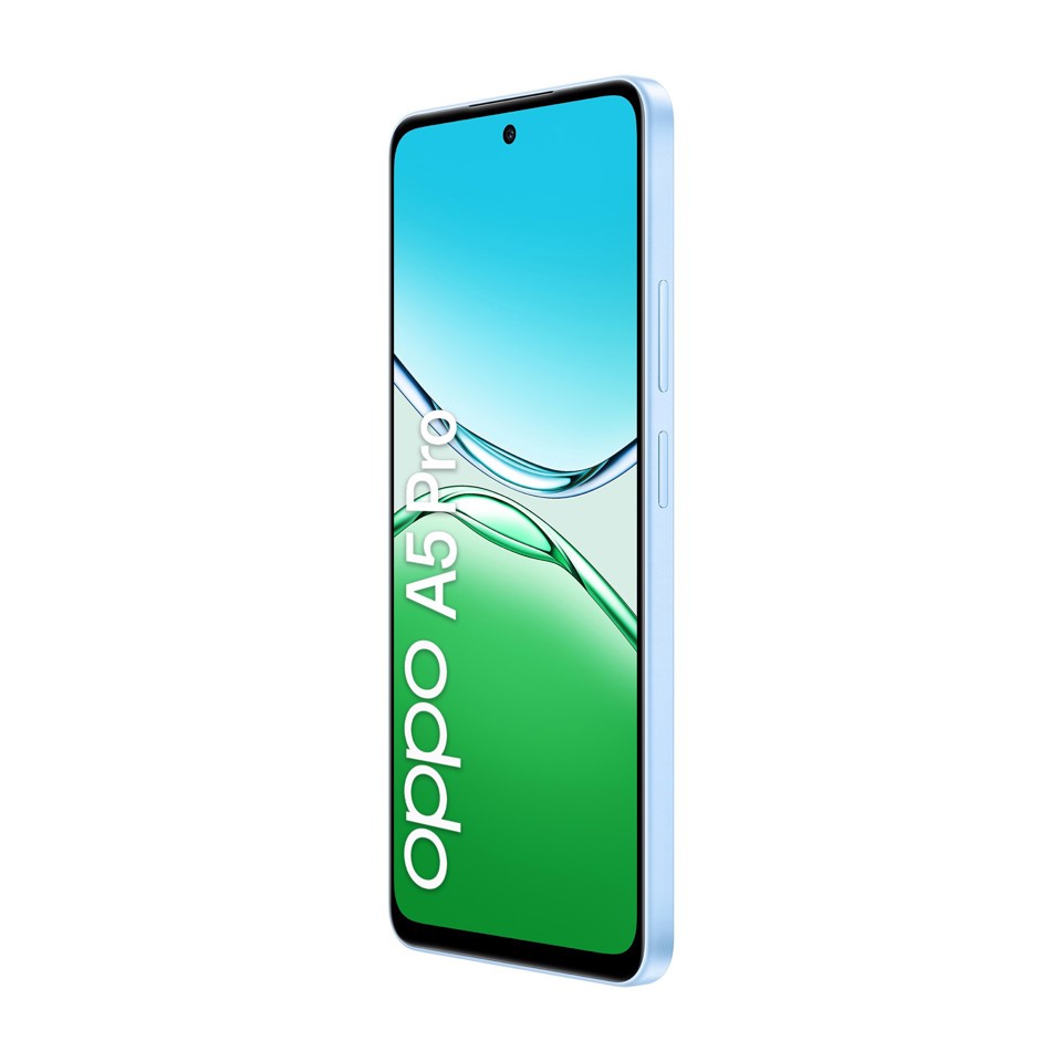 OPPO A5 Pro Smartphone, Foto AI 50MP, Frontale 8MP, Display 6.67” 90HZ LCD HD+, 5800mAh, RAM 8(Esp4GB/6GB/8GB)+ROM 256GB (esp1TB), IP69, [Versione Italia], Feather Blue