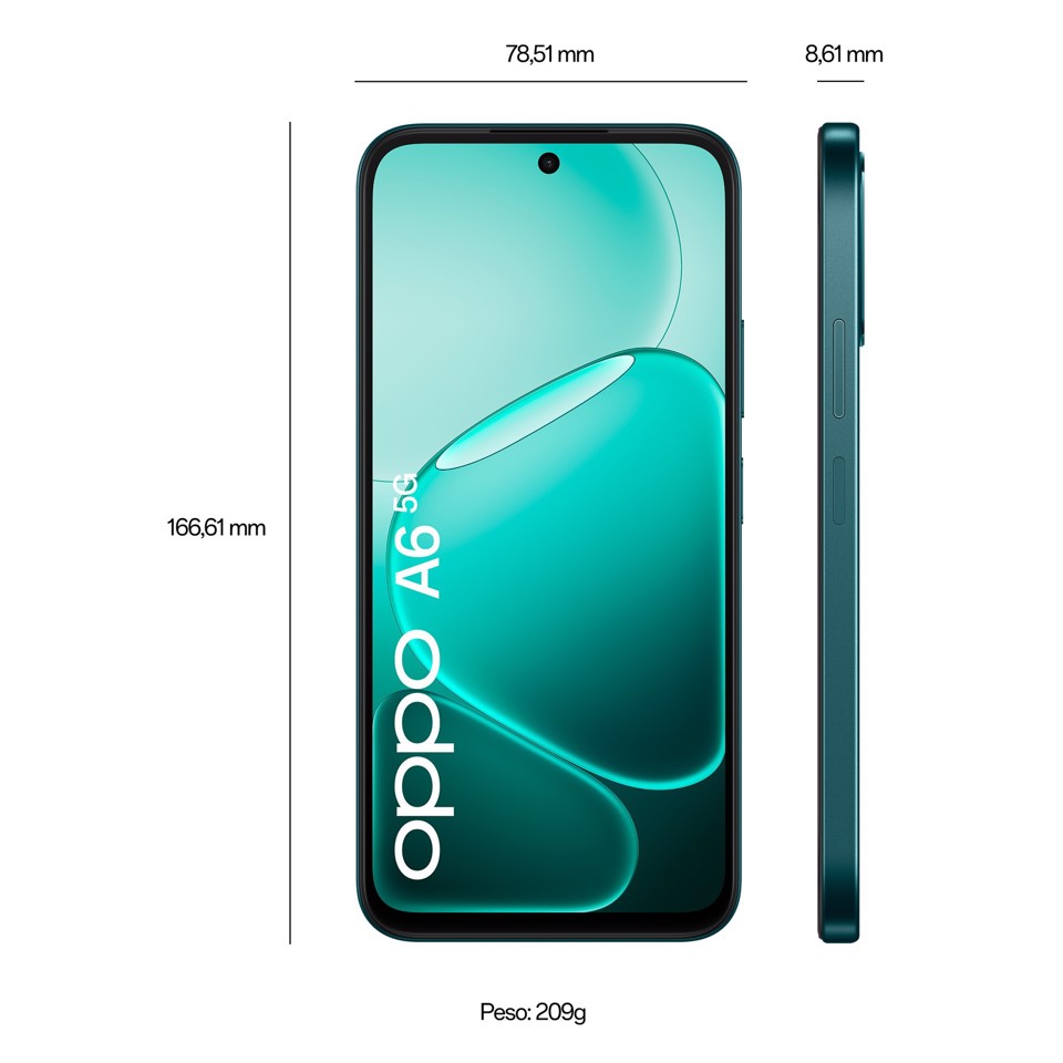 OPPO A6 5G AI Smartphone, doppia fotocamera 50MP+2, Selfie 8MP, Display 6.75” 120HZ IPS HD+, 6550mAh, RAM 6GB(Esp2GB/4GB/6GB)+ROM 256GB [Versione Italia], Sapphire Black